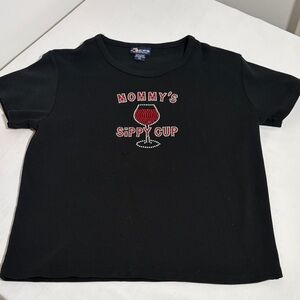 Black Short Sleeve Tee with Red Graphic